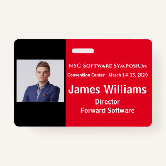 Horizontale Symposium Badge Red, wit, zwart