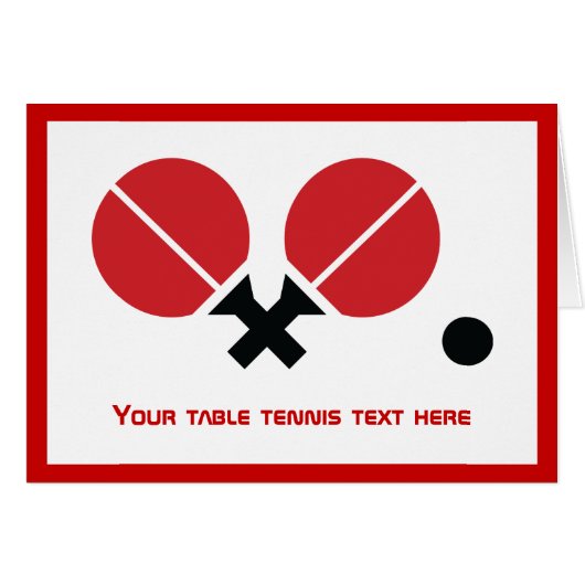 Horizontale tafeltennistafel greeting card (Voorkant Horizontaal)