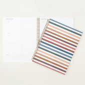 Horizontale Terracotta en Teal Strepen Planner (Display)