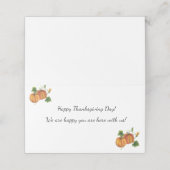 Horizontale Thanksgiving Gevouwen Plaats Kaart Plaatskaartje (Buitenkant ongevouwen)