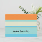 Horizontale toneelstrepen in zacht blauw en Oranje Kaart (Staand voorkant)