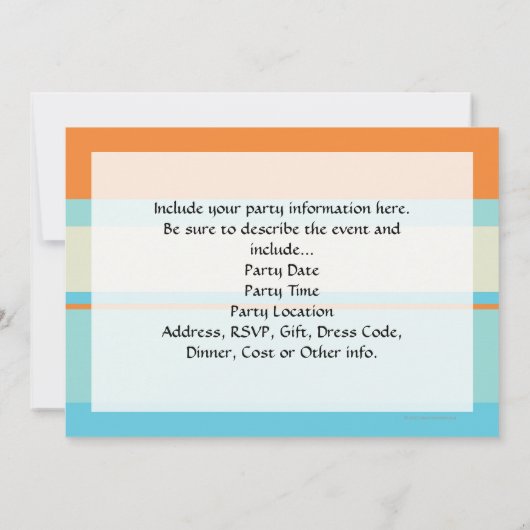 Horizontale toneelstrepen in zacht blauw en Oranje Kaart (Achterkant)