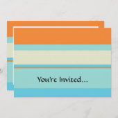 Horizontale toneelstrepen in zacht blauw en Oranje Kaart (Voorkant / Achterkant)