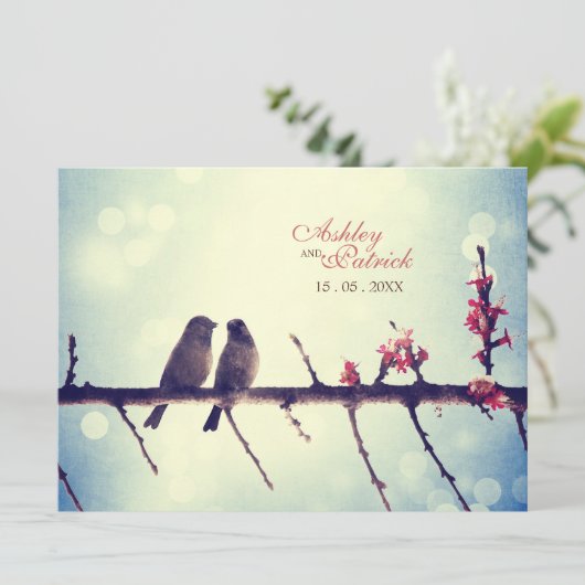 horizontale Tortelduifjes Kaart (Staand voorkant)