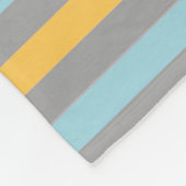 Horizontale Turquoise, Grijze en Gele Strepen Fleece Deken (Hoek)