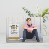 Horizontale typografie | Afstudeer aankondiging (Staand voorkant)