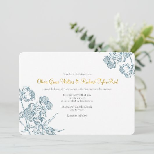 Horizontale uitnodiging van 5 x 7 inch (Staand voorkant)