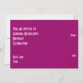 Horizontale uitnodiging voor roze Star 'VIP PASS' (Achterkant)