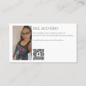 Horizontale visitekaart van Dee Paranormal met fot Visitekaartje (Achterkant)