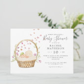 horizontale waterverf babyshower uitnodiging voor (Staand voorkant)