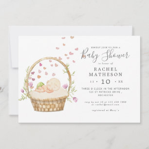 horizontale waterverf babyshower uitnodiging voor 