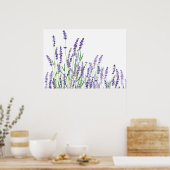 horizontale waterverf paarse lavender poster (Keuken)