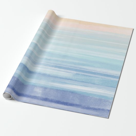 Horizontale Waterverf striping Cadeaupapier (Uitgerold)