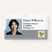 Horizontale werknemer Foto bedrijf Logo Badge (Voorkant)