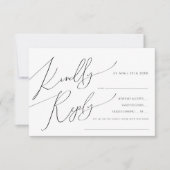 Horizontale Whimsical Script Song Request RSVP-kaa RSVP Kaartje (Voorkant)