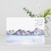 Horizontale winterberg, behalve de datum save the date (Staand voorkant)