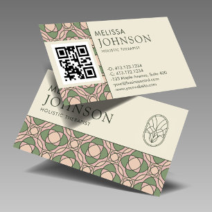 Horizontale Zen Holistische Gezondheid QR Code Visitekaartje