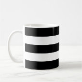 Horizontale Zwart en Wit Strepen Koffiemok (Links)