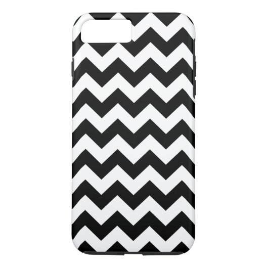 Horizontale Zwart-wit Zigzag iPhone 8 Plus Hoesje (Achterkant)