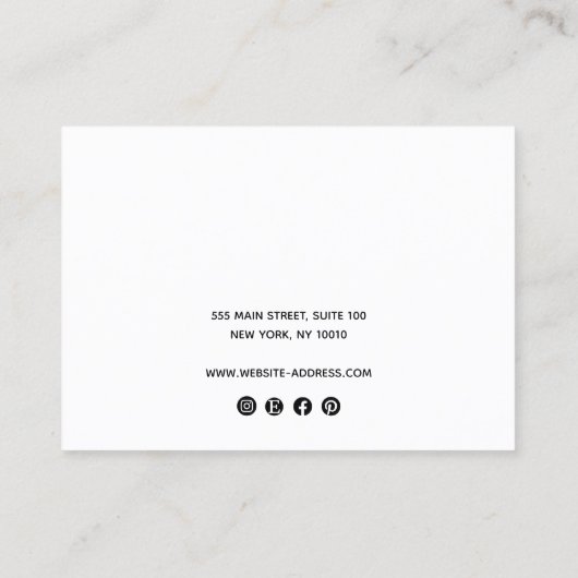 Horizontale zwarte add Logo Ketting Visitekaartje (Achterkant)