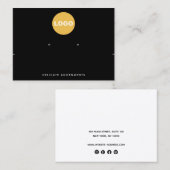 Horizontale zwarte add Logo Ketting Visitekaartje (Voorkant / Achterkant)