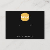 Horizontale zwarte add Logo Ketting Visitekaartje (Voorkant)