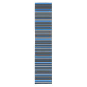 Horizontale zwarte, azuurblauwe, witte barcode str korte tafelloper (Voorkant)