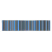 Horizontale zwarte, azuurblauwe, witte barcode str korte tafelloper (Horizontaal)
