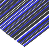Horizontale zwarte, blauwe, witte barcode streep korte tafelloper (Hoek)