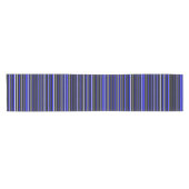 Horizontale zwarte, blauwe, witte barcode streep korte tafelloper (Horizontaal)