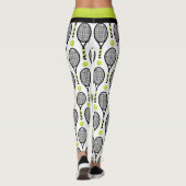 🎾 Horizontale Zwarte en groene tennis 🎾 Leggings (Achterkant)