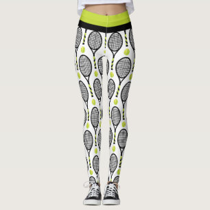 🎾 Horizontale Zwarte en groene tennis 🎾 Leggings