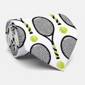 🎾 Horizontale zwarte en groene tennis 🎾 wit Stropdas (Opgerold)