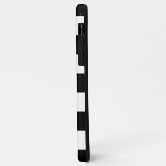 Horizontale zwarte en witte strepen Case-Mate iPhone case (Achterkant/links)