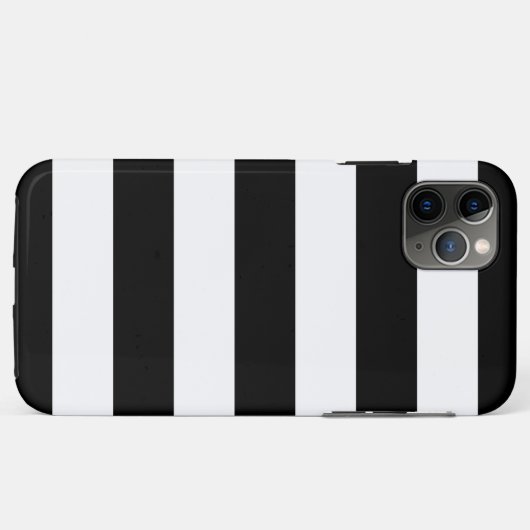 Horizontale zwarte en witte strepen Case-Mate iPhone case (Achterkant (horizontaal))