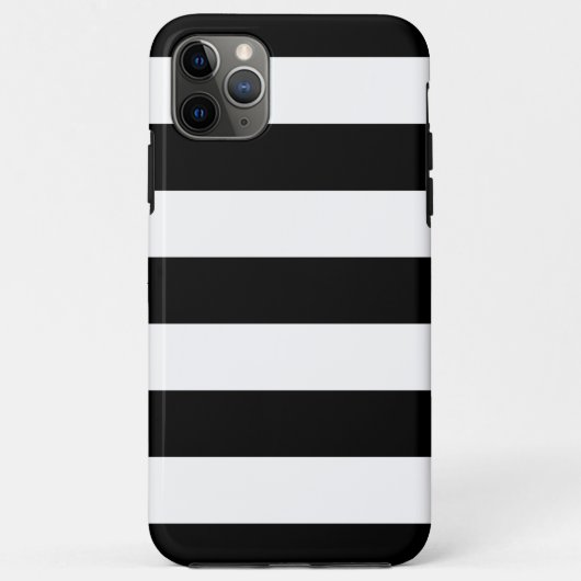 Horizontale zwarte en witte strepen Case-Mate iPhone case (Achterkant)
