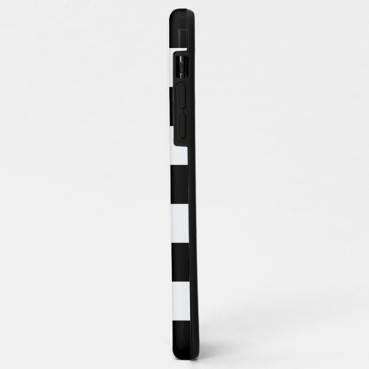 Horizontale zwarte en witte strepen Case-Mate iPhone case (Achterkant/links)