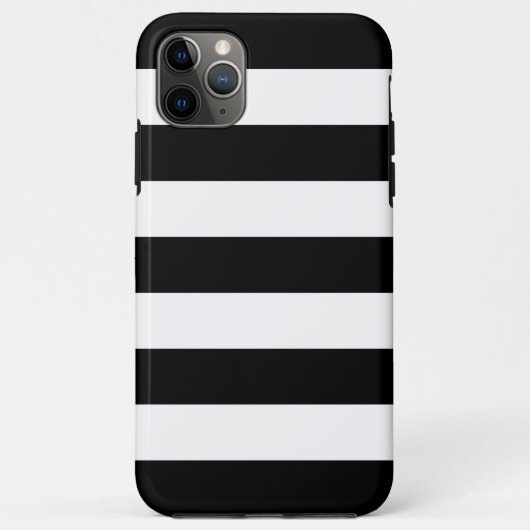 Horizontale zwarte en witte strepen Case-Mate iPhone case (Achterkant)
