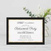 Horizontale zwarte & gouden aftredingpartij voor o kaart (Staand voorkant)