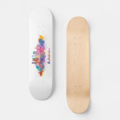 horizonte baltimore aquarel persoonlijk skateboard (Voorkant)