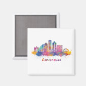 horizonte cincinnati acuarela magneet (Voorkant / Achterkant)