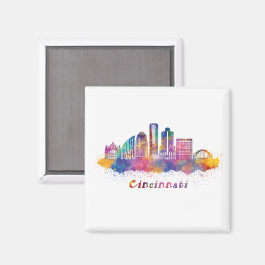 horizonte cincinnati acuarela magneet (Voorkant / Achterkant)