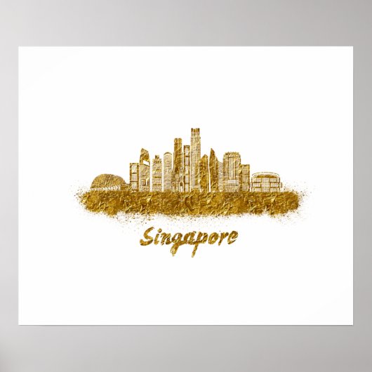 horizonte de singapur en oro poster (Voorkant)