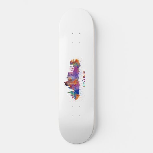 horizonte orlando acuarela persoonlijk skateboard (Voorkant)