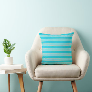 Horizya – Aqua Blauwe Gestreepte Sierkussen