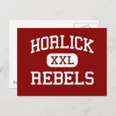 Horlick - Rebels - High School - Racine Wisconsin Briefkaart (Voorkant / Achterkant)