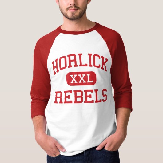 Horlick - Rebels - High School - Racine Wisconsin T-shirt (Voorkant)