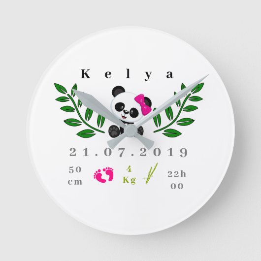 horlo ge naissance panda ronde klok (Voorkant)
