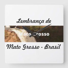 Horloge aandenken Mato Grosso Vierkante Klok