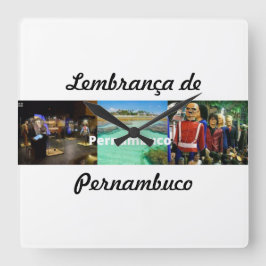 Horloge aandenken van Pernambuco Vierkante Klok